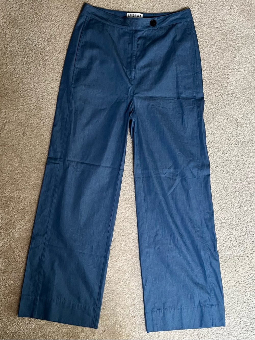 DEREK LAM 10 CROSBY Eli Medium Blue Wide Leg Pants - Picture 2 of 8